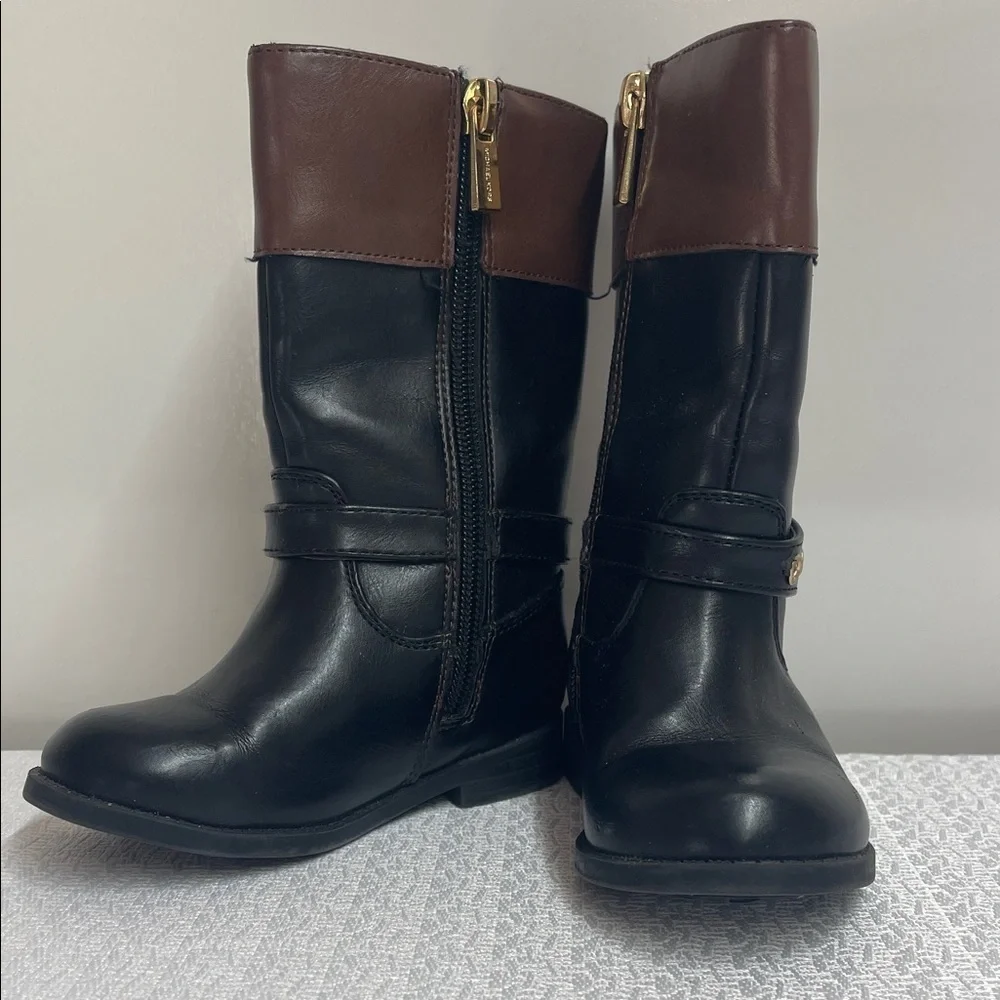 Michael Michael Kors Black and Brown Leather Emma Derby Boots Size 6 - Picture 6 of 6